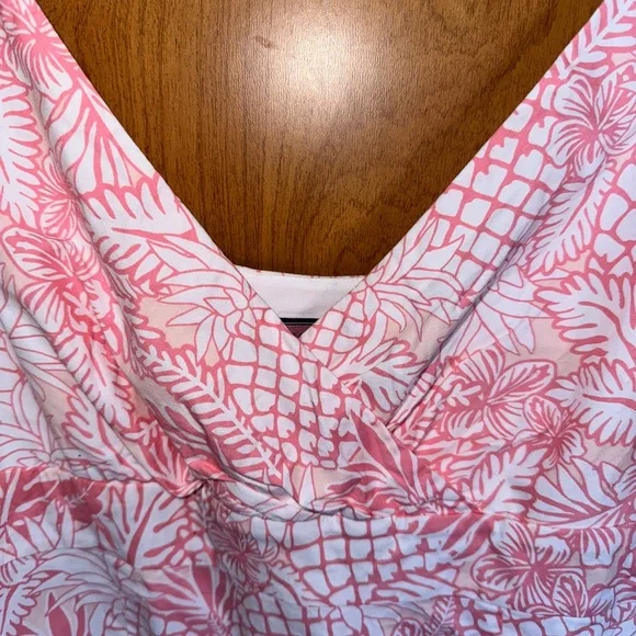 VINEYARD VINES SZ 12 WOMENS PINK/WHITE FLORAL SHEATH DRESS LINED SIDE ZIP - Picture 8 of 12